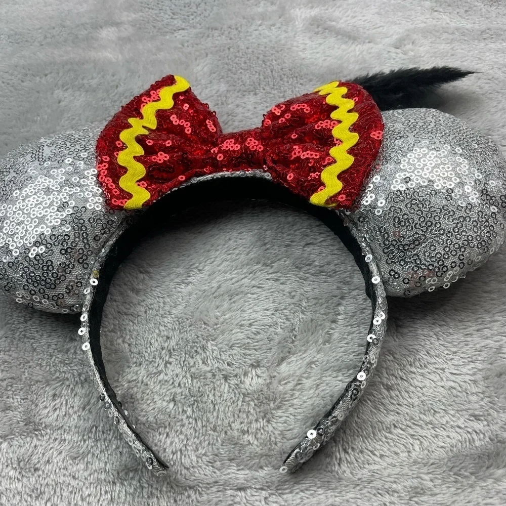 Disney Minnie Mouse Custom Made Sequins Ears Headband Adult Size